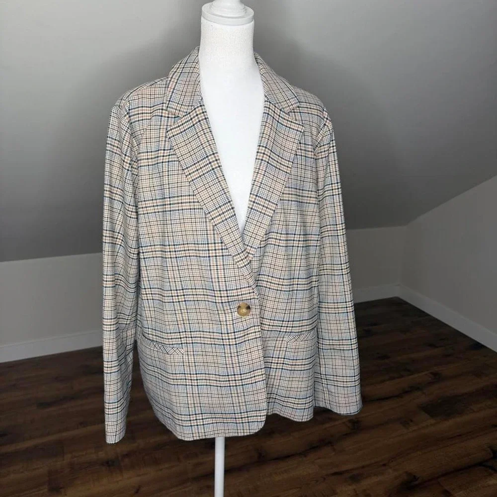 J.Jill Petite Plaid Blazer Size L – Dark Academia Fall Preppy Office Siren